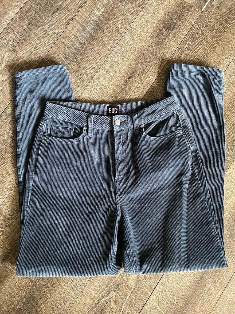 BDG High-Rise Corduroy Jeans in Slate Blue
